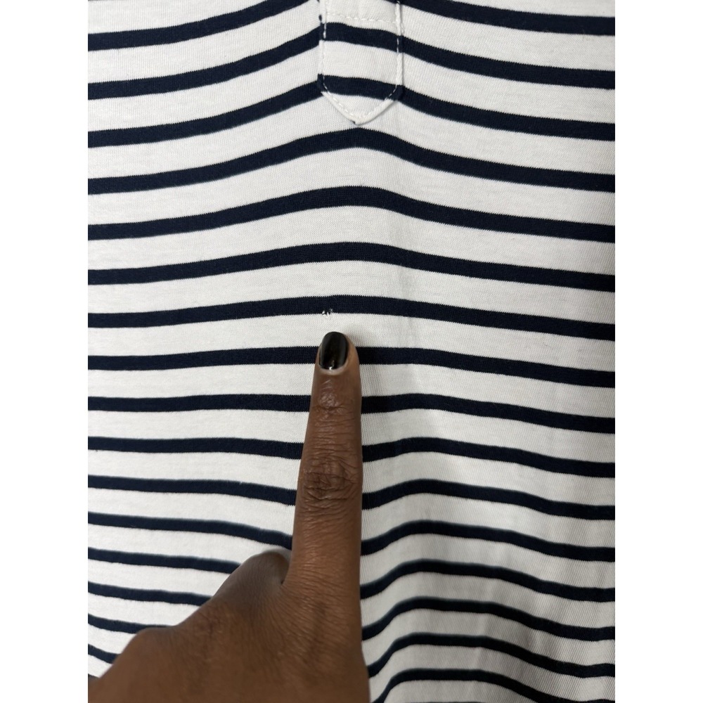 Frank & Eileen Emma Popover Henley Collared Maxi Dress striped large - Picture 4 of 12